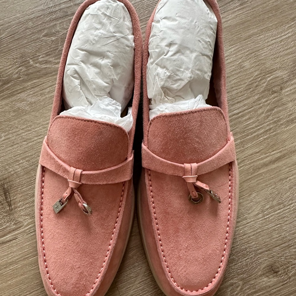 Lori Piana Summer Charms walk suede loafers